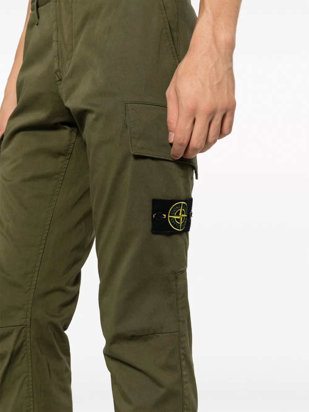 Stone Island Broek met Compass-logopatch Groen