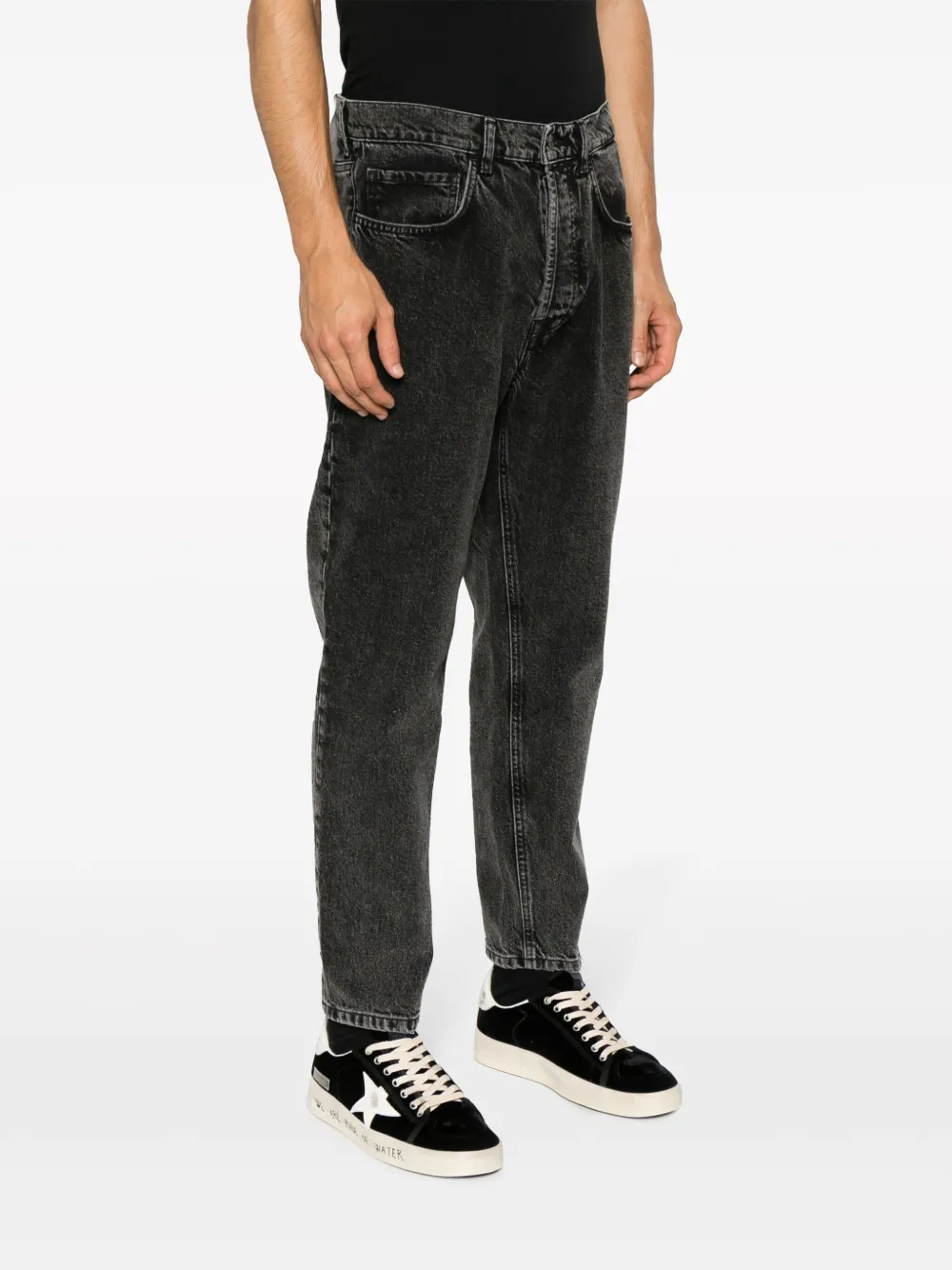 AMISH Jeans met toelopende pijpen Zwart