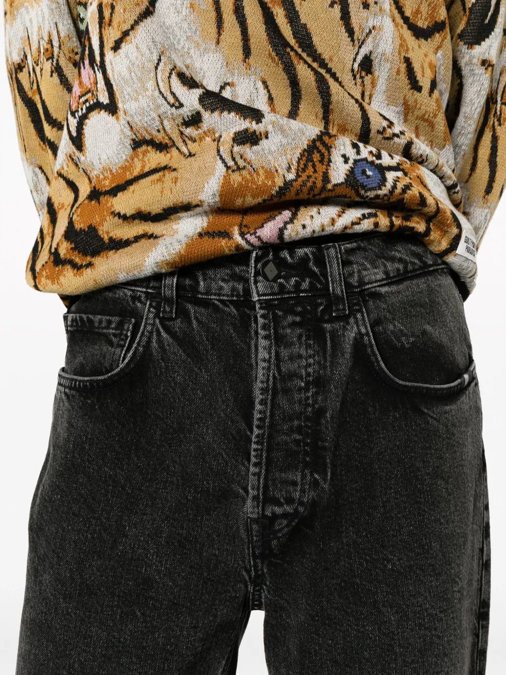 AMISH Jeans met toelopende pijpen Zwart