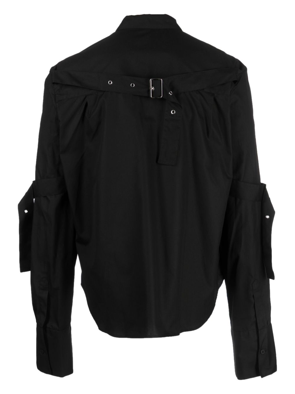 Charles Jeffrey Loverboy buckled-strap organic-cotton shirt - Zwart
