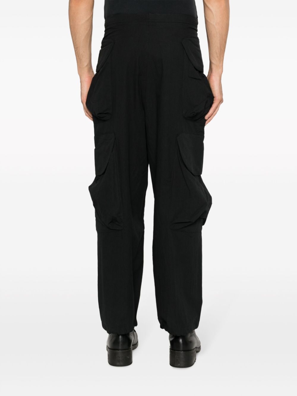 Shop Entire Studios Gocar Cotton-blend Cargo Trousers In Black