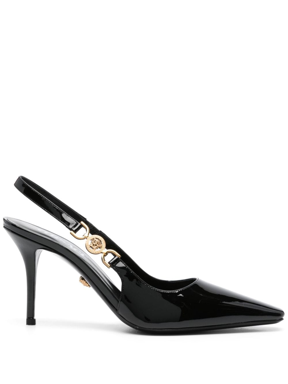 VERSACE 85MM MEDUSA-PLAQUE SLINGBACK PUMPS