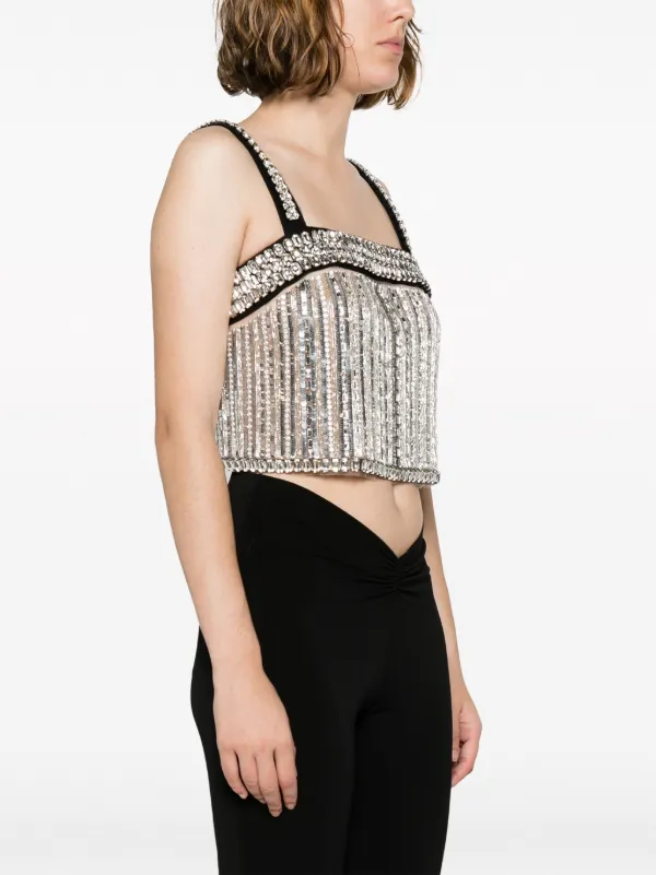 Elisabetta Franchi ★ クロップド トップ Elisabetta Franchi crystal-embellished Cropped Tank Top