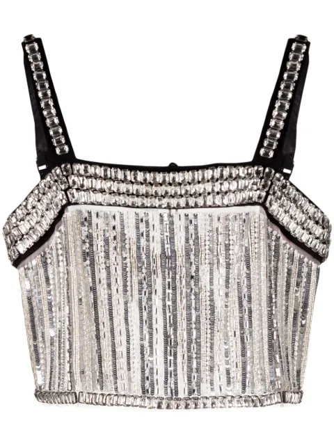 Elisabetta Franchi crystal-embellished cropped tank top