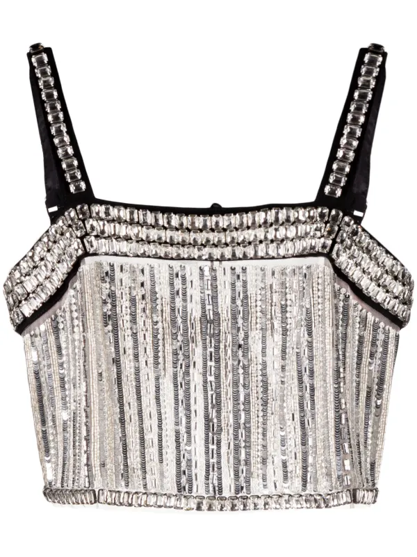 Elisabetta Franchi ★ クロップド トップ Elisabetta Franchi crystal-embellished Cropped Tank Top