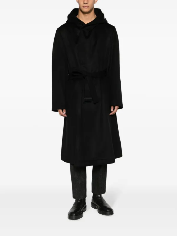 Yohji Yamamoto Hooded Belted Coat - Farfetch