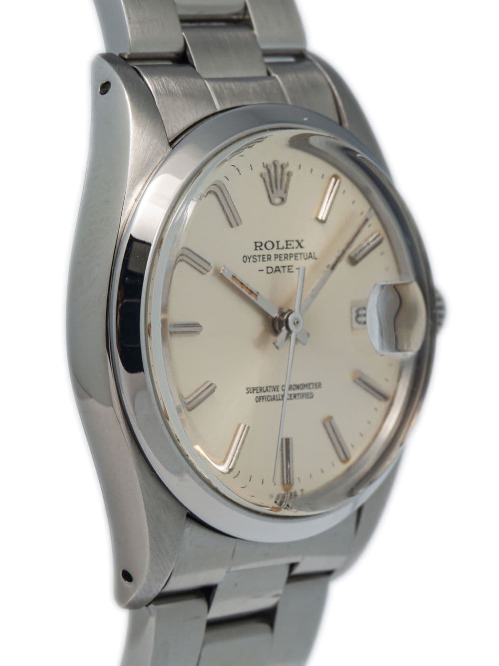 Pre-owned Rolex  Oyster Perpetual Date 34mm In Silver