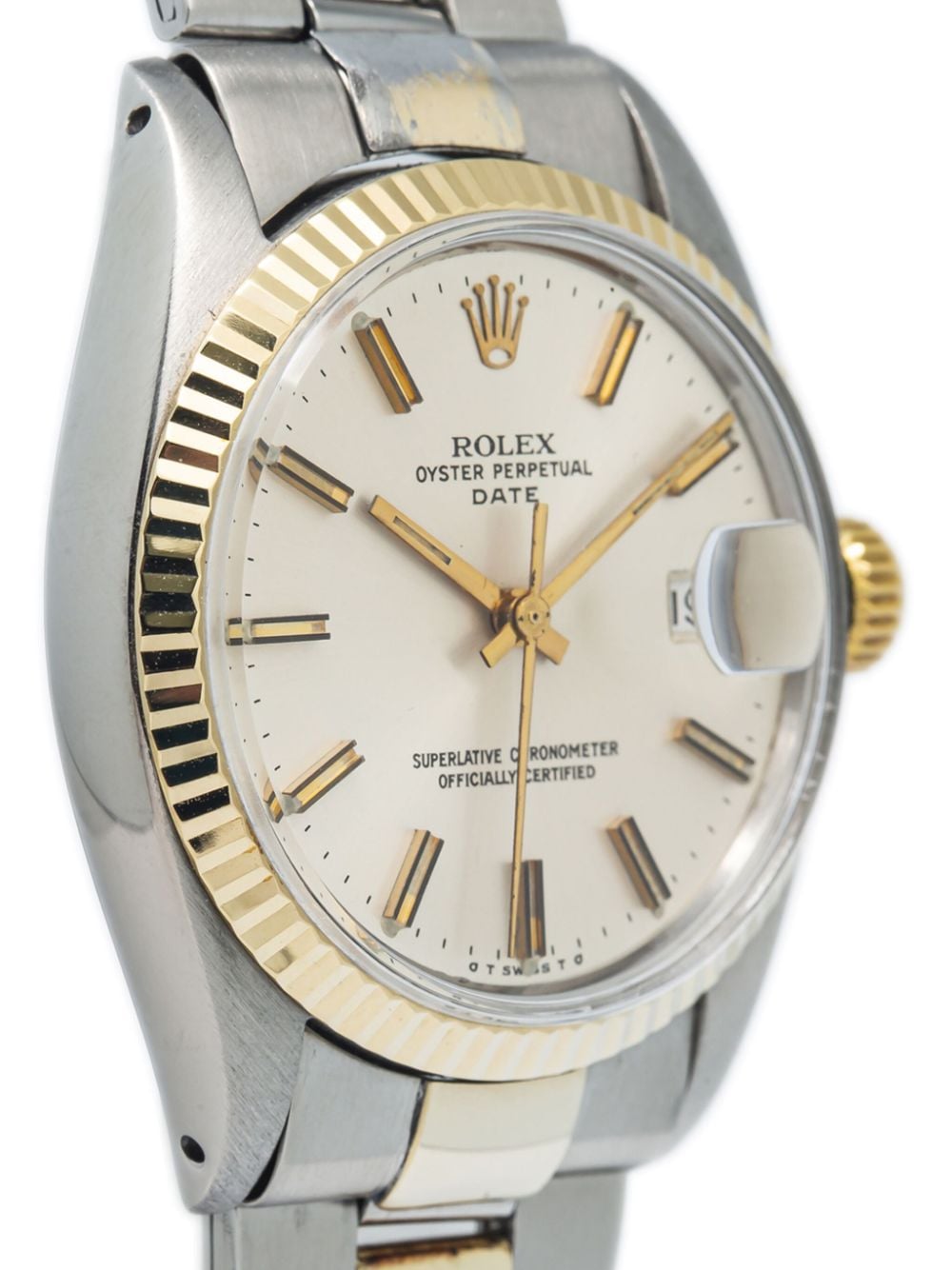 Pre-owned Rolex  Oyster Perpetual Date 34mm In Gold