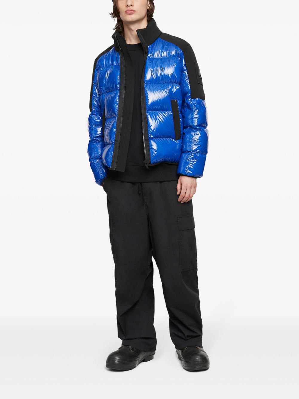 Shop Moose Knuckles Dugald Panelled Padded Jacket In Blue