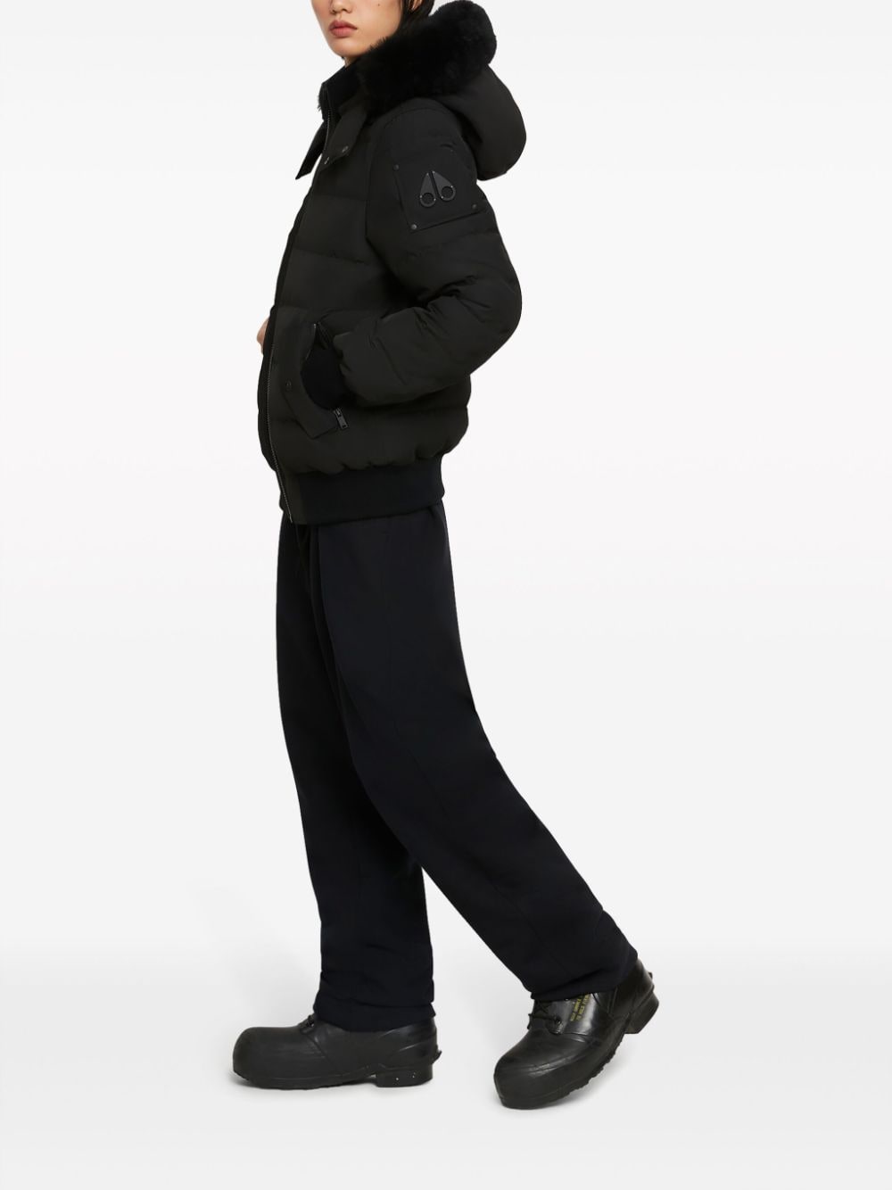 Shop Moose Knuckles Ladriere Hooded Padded Jacket In Black