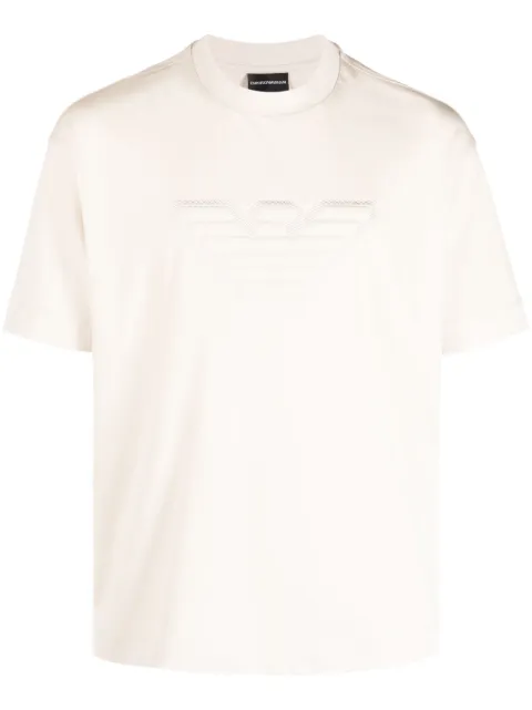 Emporio Armani embossed-logo cotton T-shirt Men