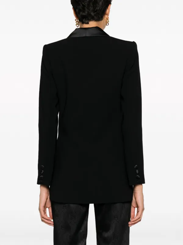 Elisabetta Franchi double-breasted satin-trim Blazer - Farfetch