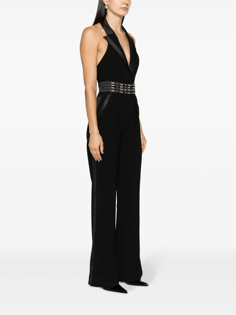 Elisabetta Franchi Jumpsuit verfraaid met stras Zwart