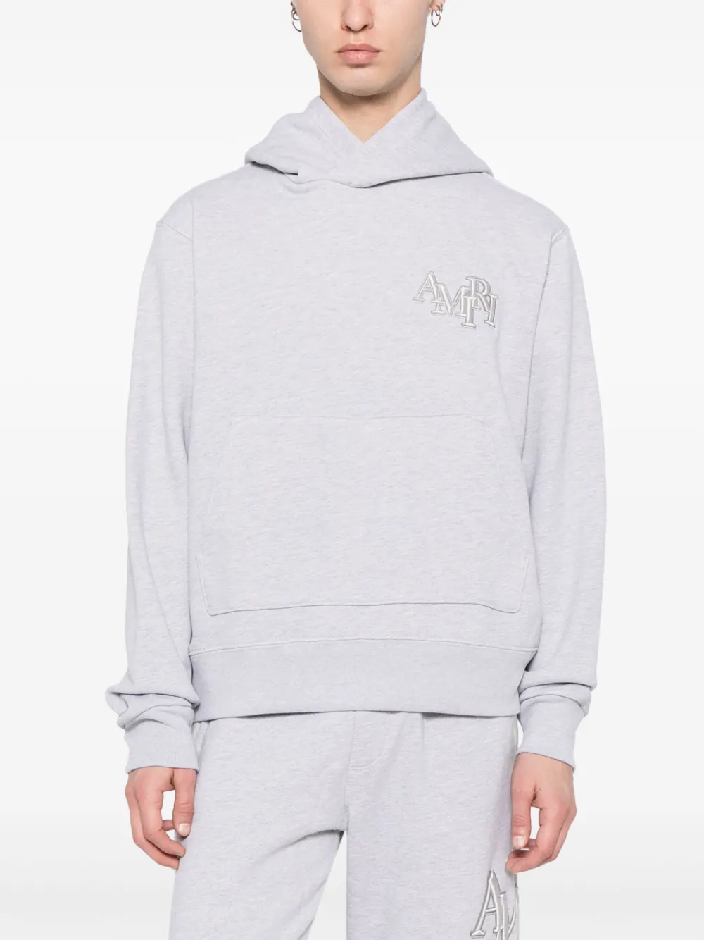 AMIRI Hoodie met geborduurd logo Grijs
