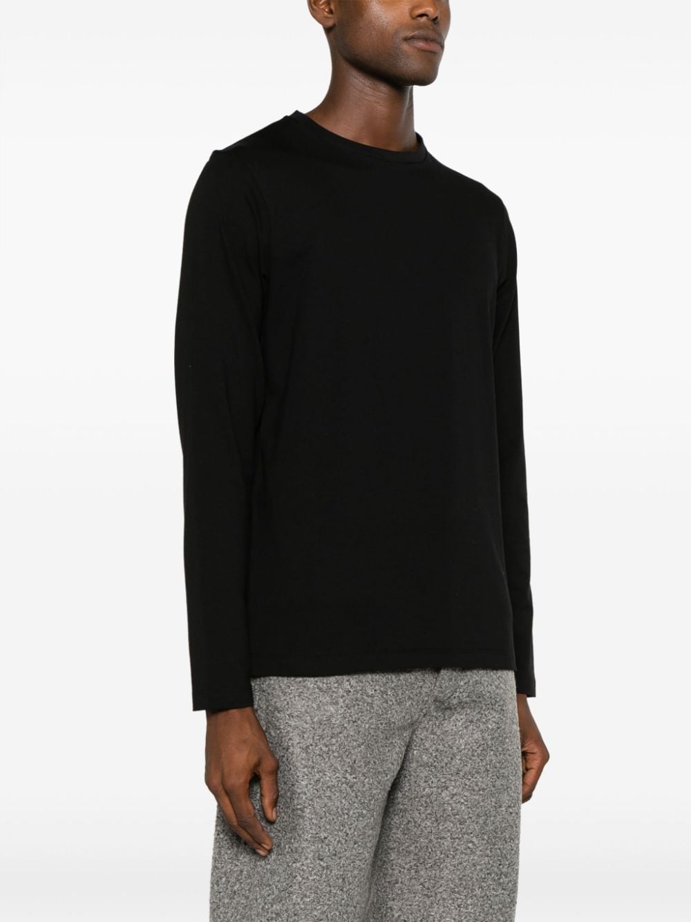 Shop Jil Sander Long-sleeve Cotton T-shirt In Black