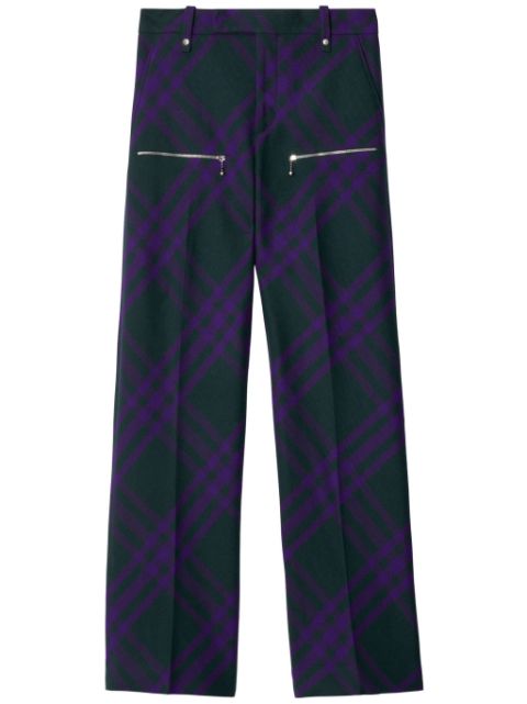 Burberry check-pattern wool trousers