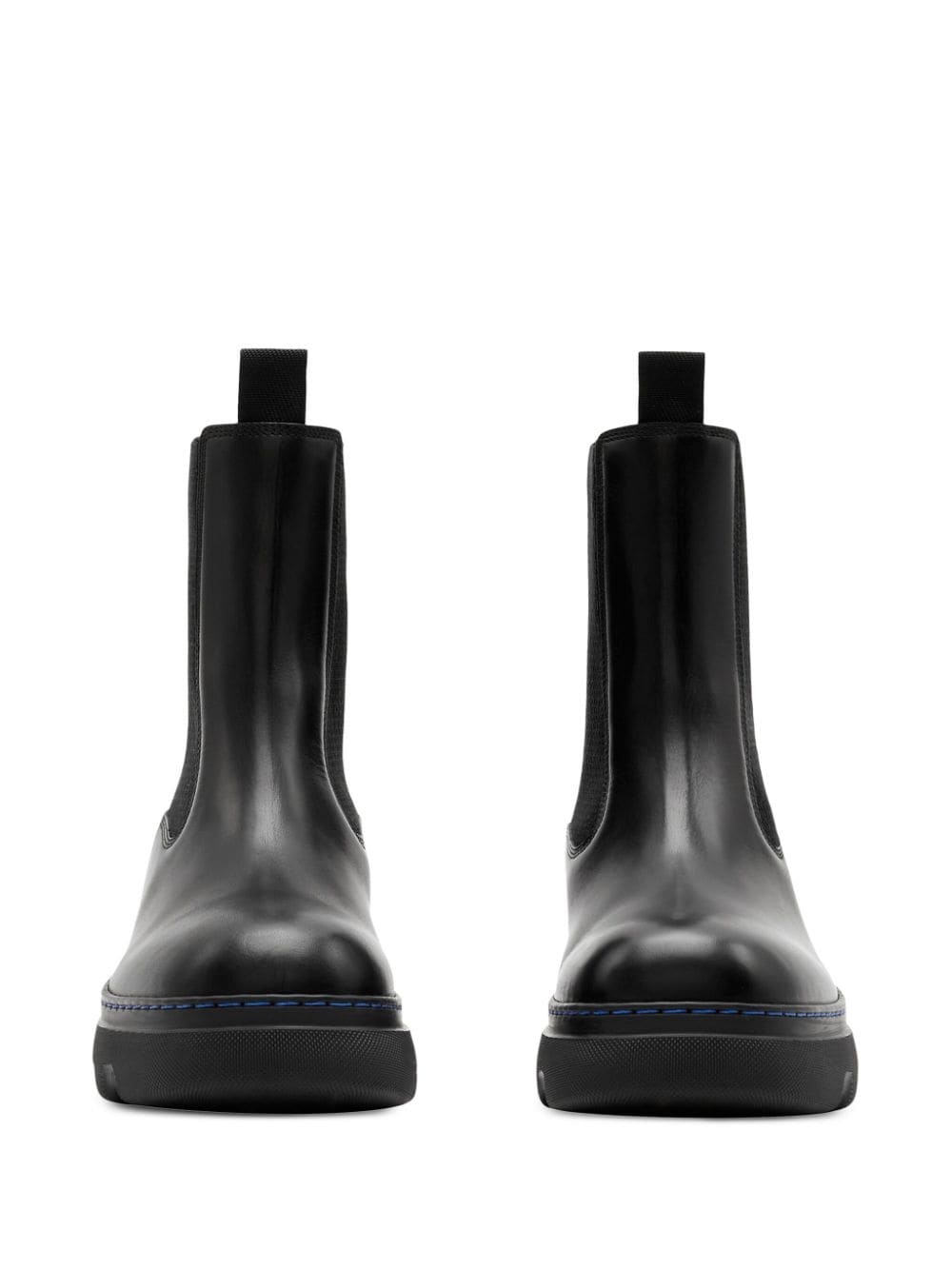 Burberry round-toe leather boots - Zwart