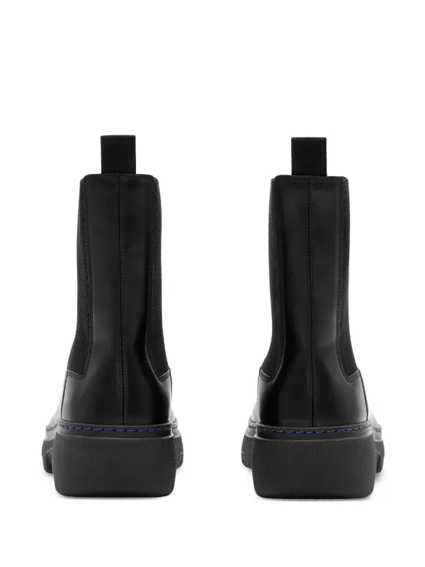 Burberry round-toe Leather Boots | Black | FARFETCH