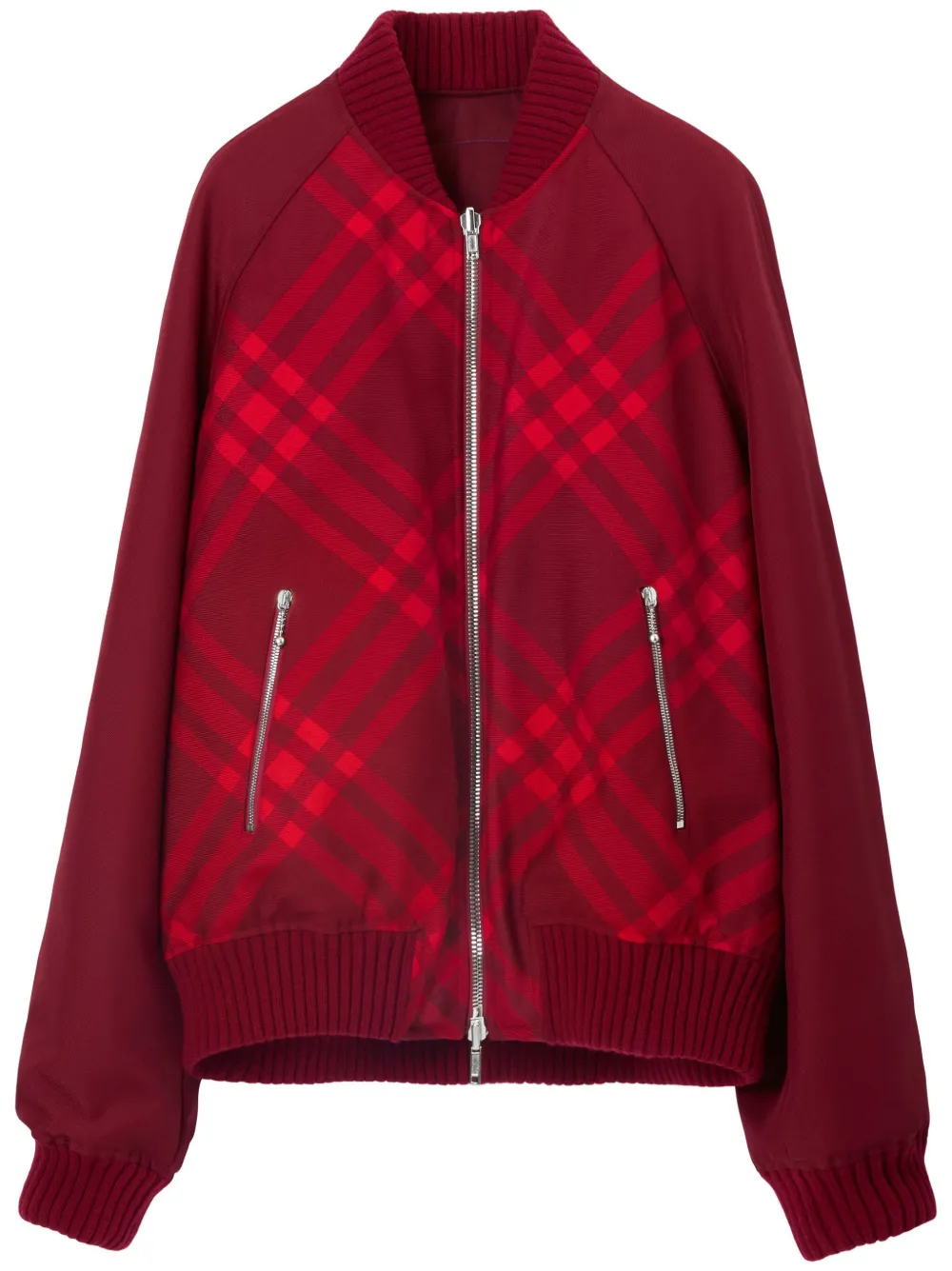 Shop Burberry Reversible Check-print Bomber Jacket In Red