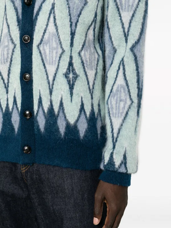 AMIRI argyle-knit Cardigan - Farfetch