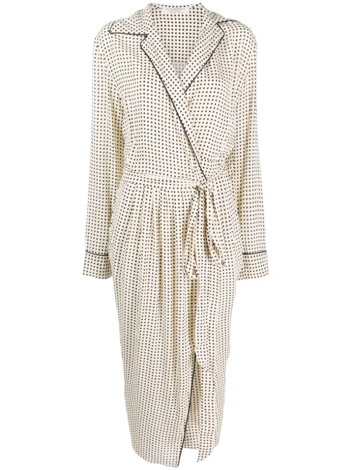 Robe mi-longue ceinturée à pois - Philosophy Di Lorenzo Serafini - Modalova