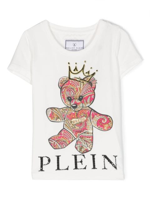 Philipp Plein Junior crystal-embellished cotton T-shirt