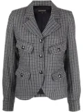 Emporio Armani single-breasted gingham blazer - Grey