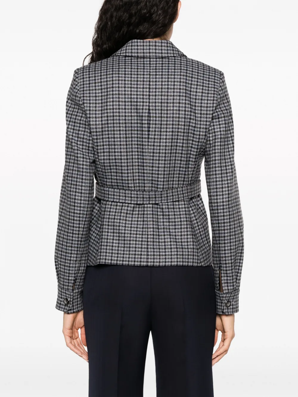 EMPORIO ARMANI SINGLE-BREASTED GINGHAM BLAZER