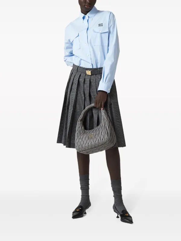 Miu Miu ロゴ シャツ | ブルー | FARFETCH JP