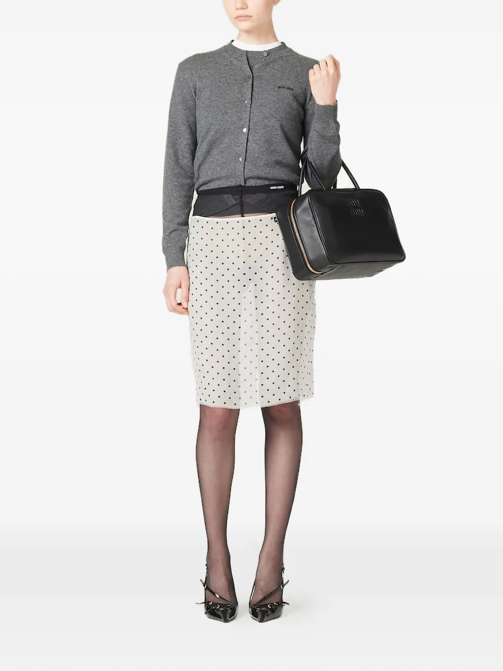 Miu Intarsia top Grijs
