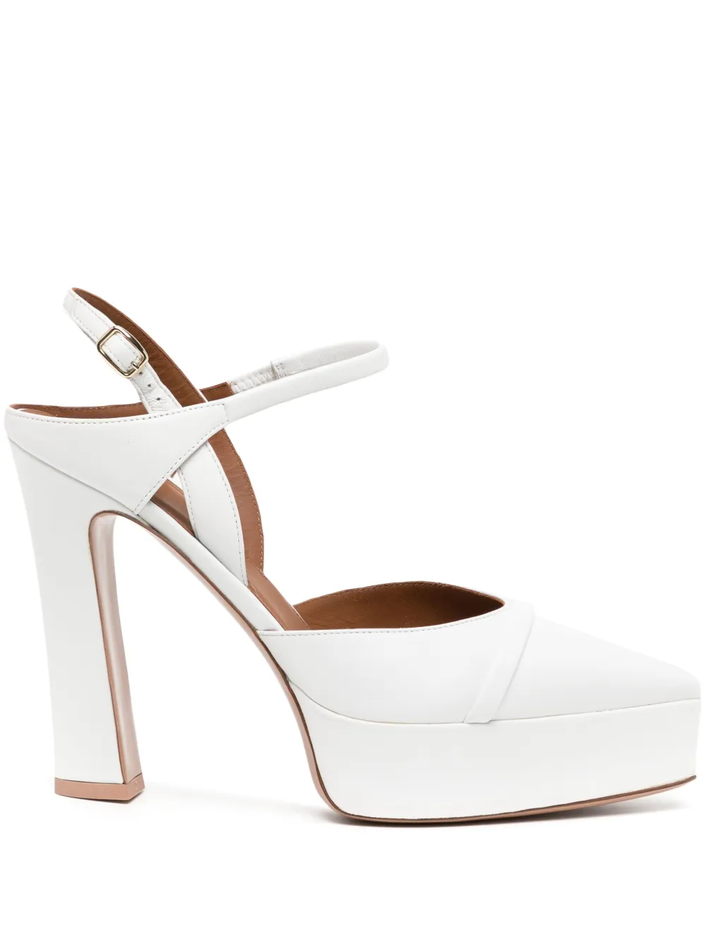 Malone Souliers Shay 125mm calf leather pumps White