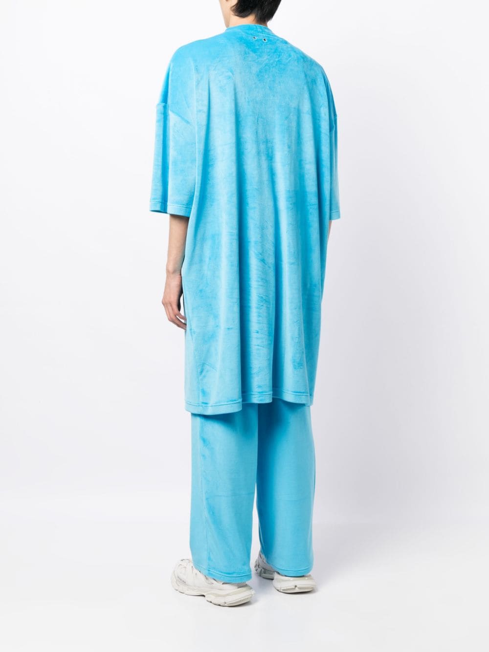 Shop Team Wang Design Sparkles Velvet Dress In Blue