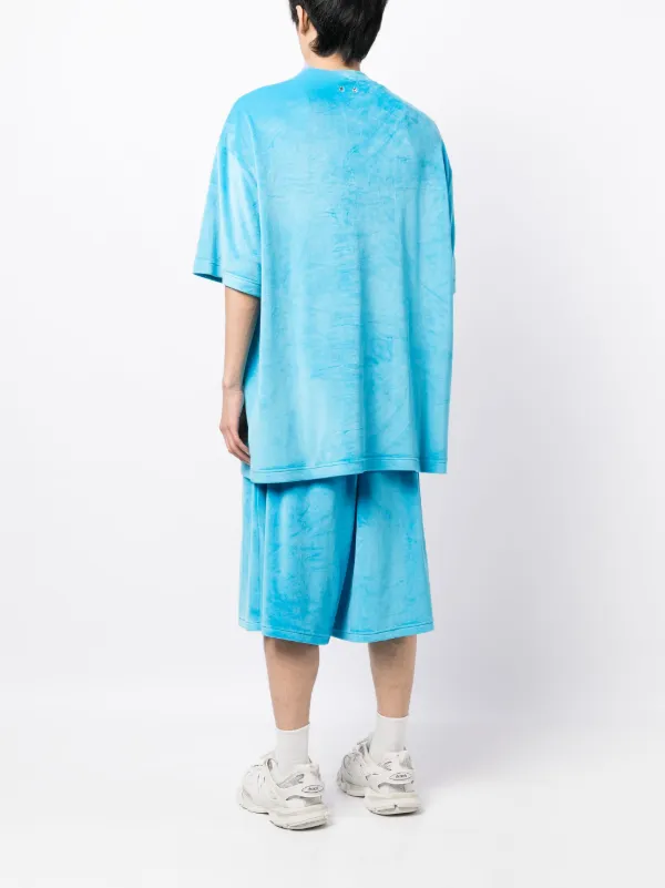 TEAM WANG Design Stay For The Night Velvet T-shirt | Blue