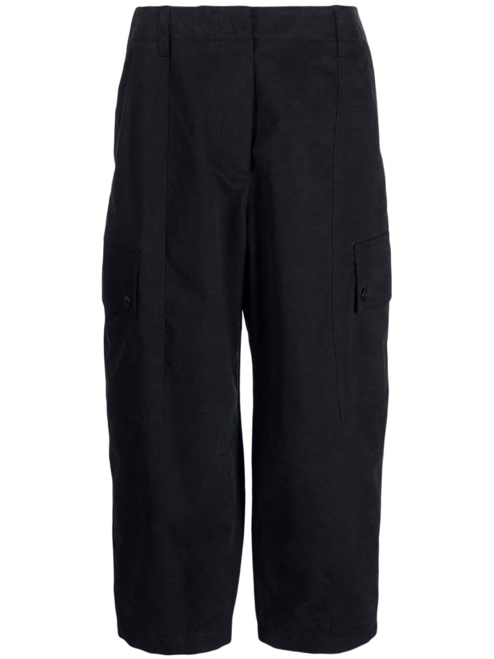 Studio Tomboy Cropped Cargo Trousers In Blue