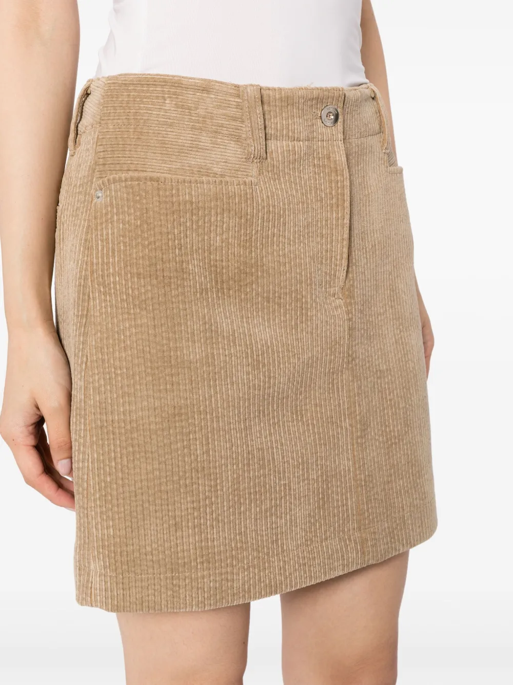 STUDIO TOMBOY Ribfluwelen mini-rok Bruin