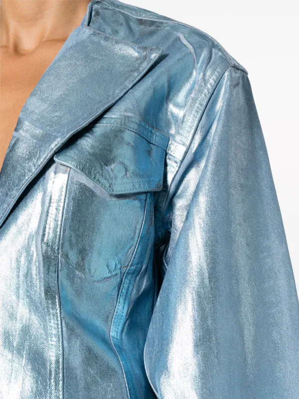 Metallic shop blue jacket