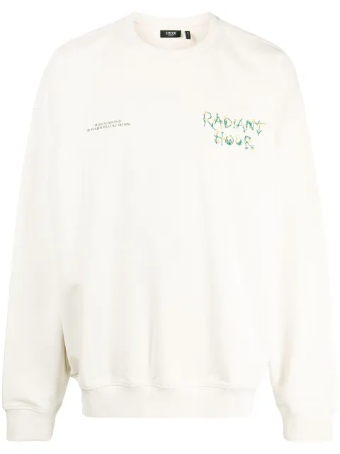 FIVE CM embroidered-slogan cotton sweatshirt