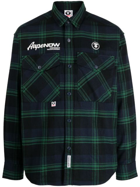 AAPE BY *A BATHING APE logo-patch cotton shirt Men