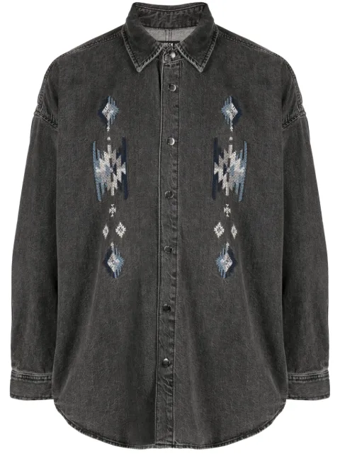 FIVE CM camisa de mezclilla bordada