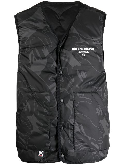 AAPE BY *A BATHING APE embroidered-pattern padded gilet Men