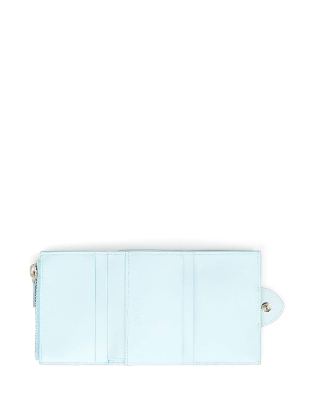 Shop Jacquemus Le Compact Bambino Leather Wallet In Blue