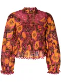 FARM Rio Garden Bloom floral-motif smocked blouse - Multicolour