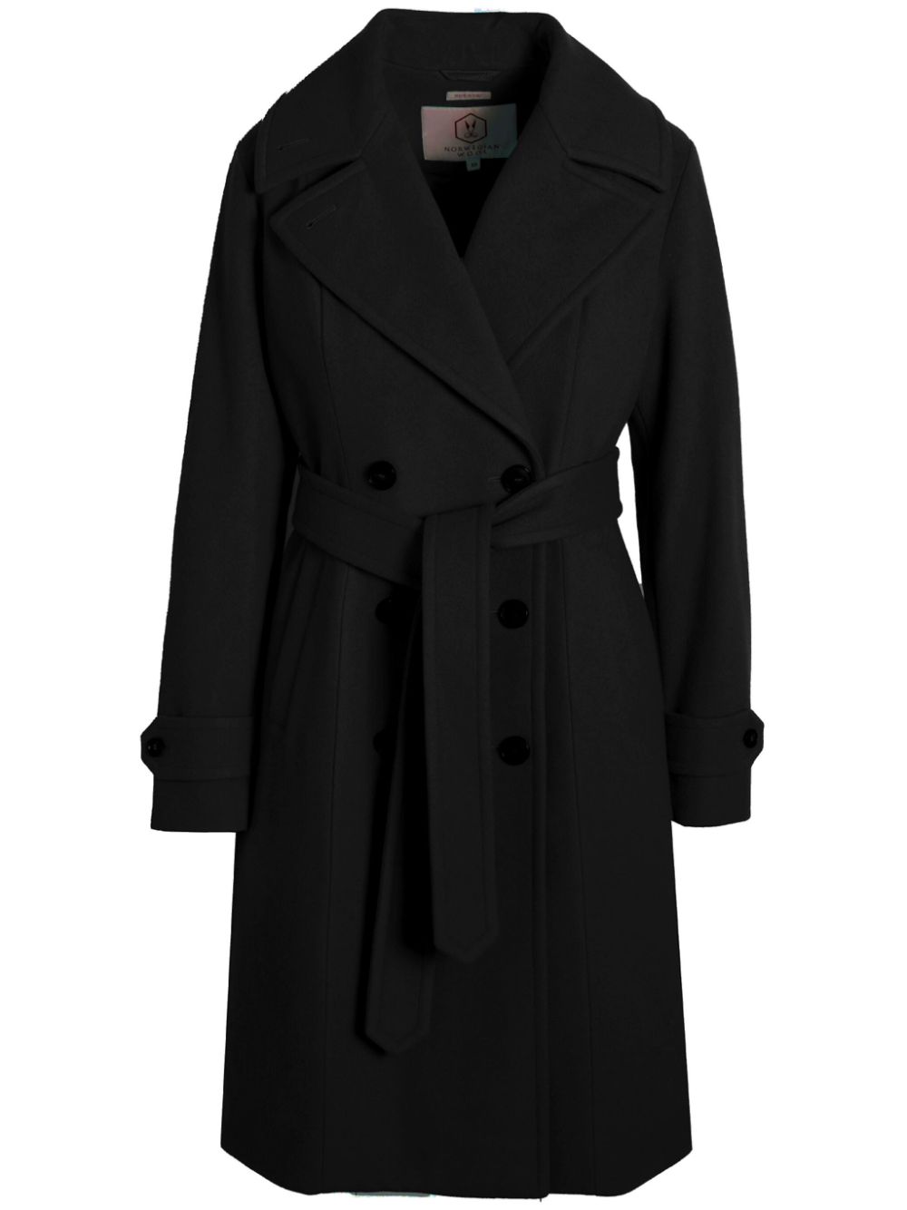 Norwegian Wool Women's Wool-blend Double-breasted Down Coat In Black