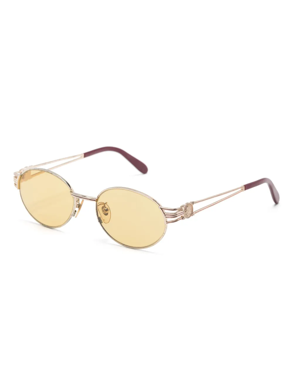 Fendi Eyewear logo-plaque oval-frame sunglasses - Goud