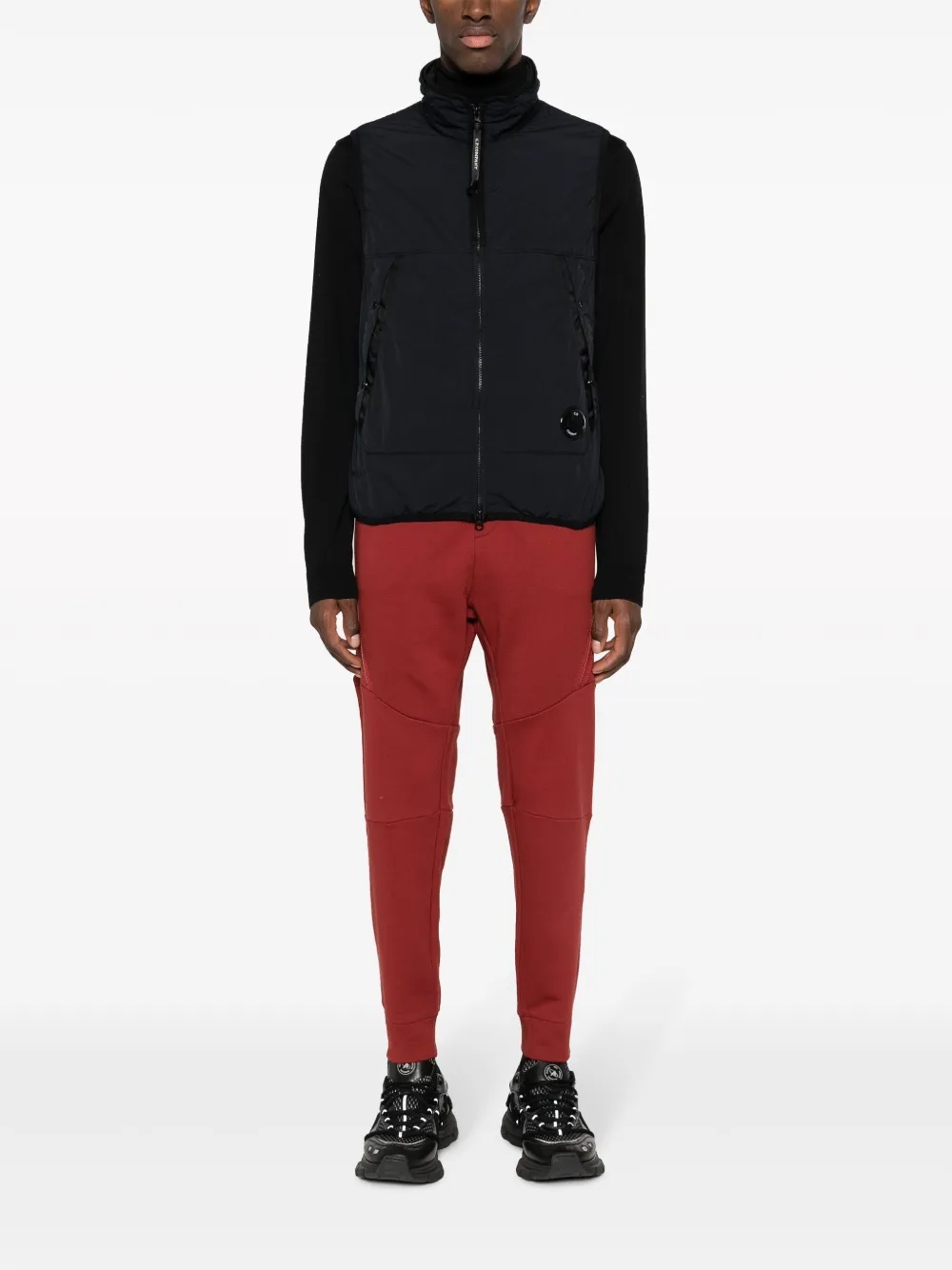 C.P. Company decorative zip cotton track pant - Rood