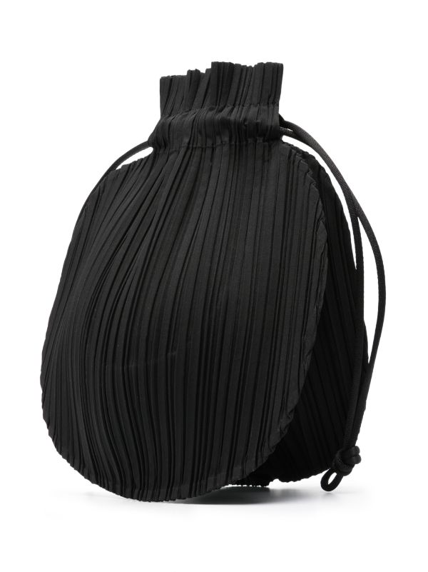 Pleats Please Issey Miyake Round Pleated Tote Bag - Black