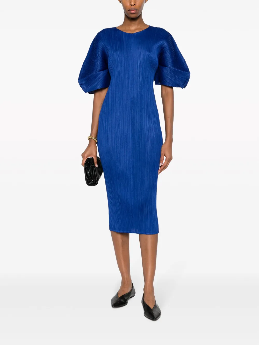 Pleats Please Issey Miyake August plissé midi dress - Blauw