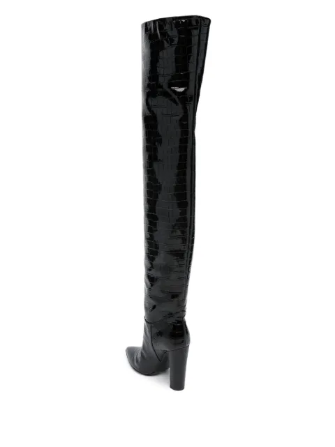 Philosophy Di Lorenzo Serafini 120mm crocodile-embossed leather boots A32047181 - 2