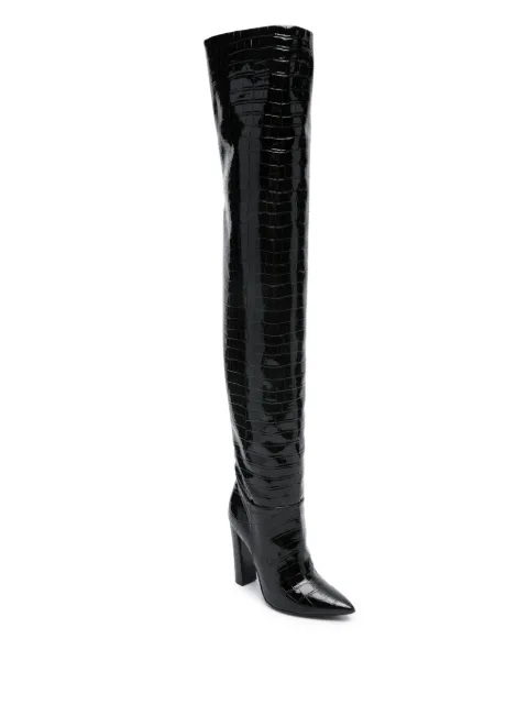 Philosophy Di Lorenzo Serafini 120mm crocodile-embossed leather boots A32047181 - 1