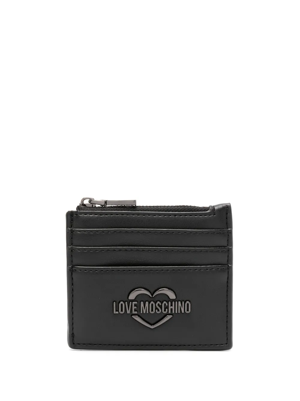 Love Moschino Portemonnee met logoplakkaat - Zwart